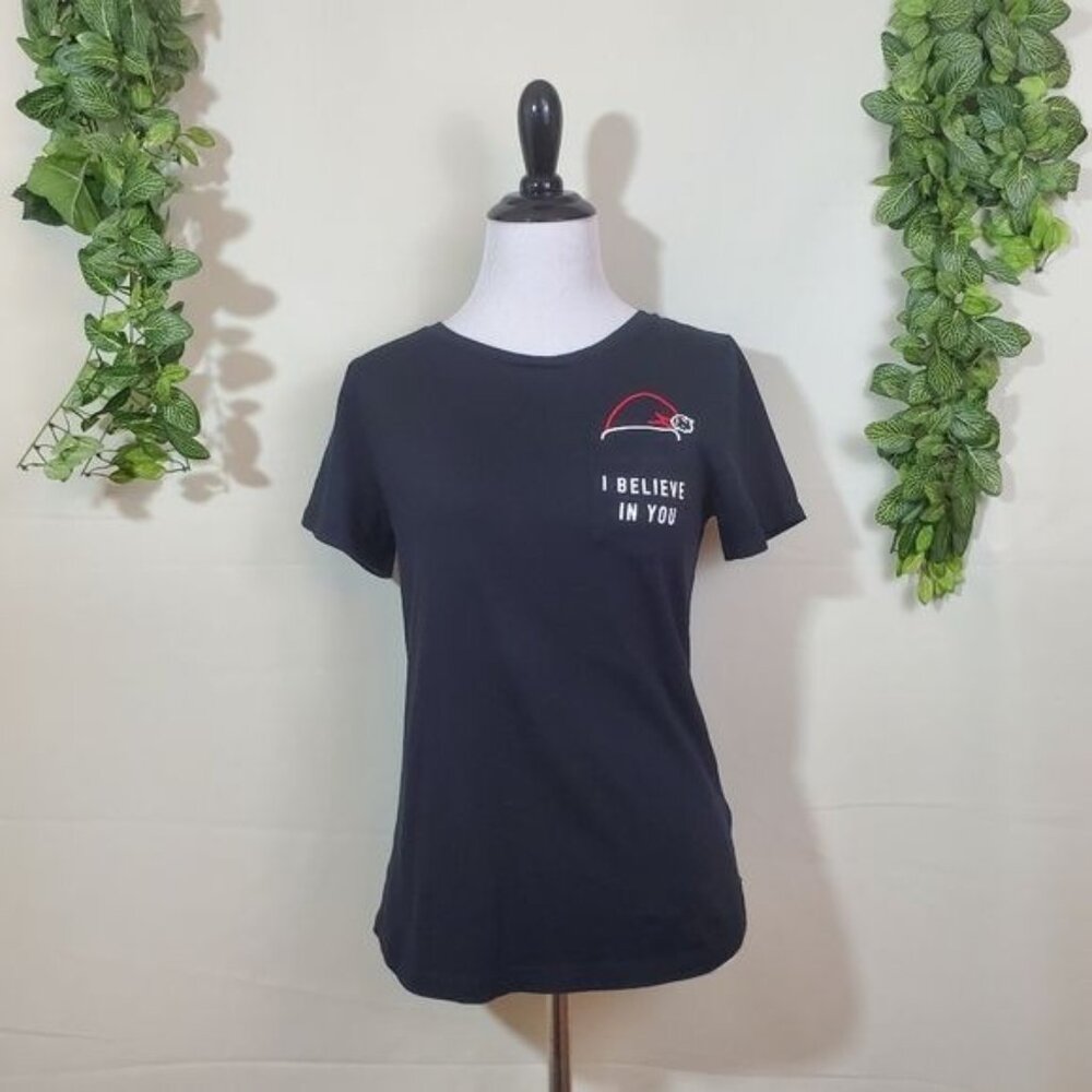 Old Navy I Believe in You Christmas T-shirt Black Size XS X-Small Short Sleeve - Picture 5 of 8